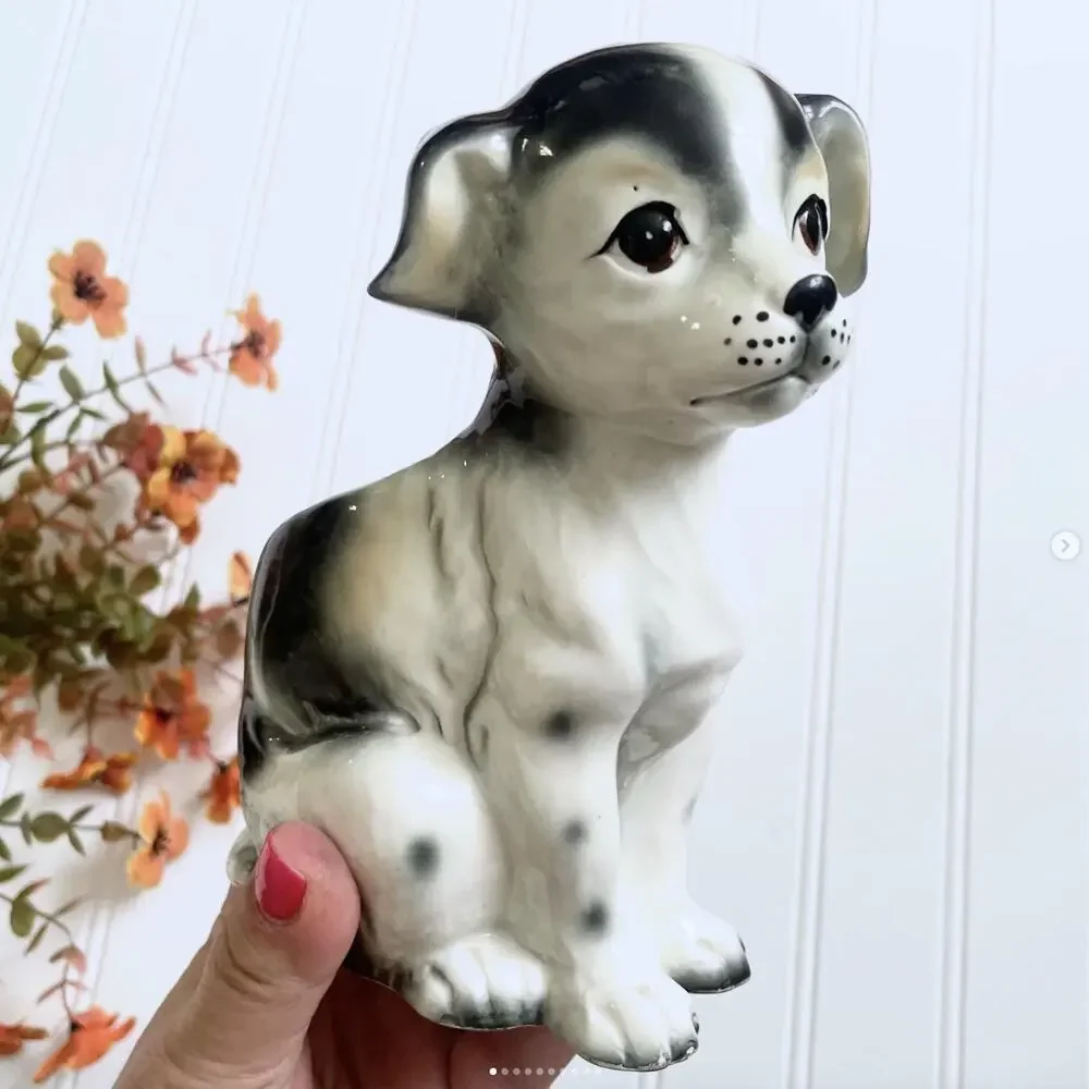 Vintage Relpo Planter Dog Puppy Baby Nursery Sweet Desk Organizer Holder Japan